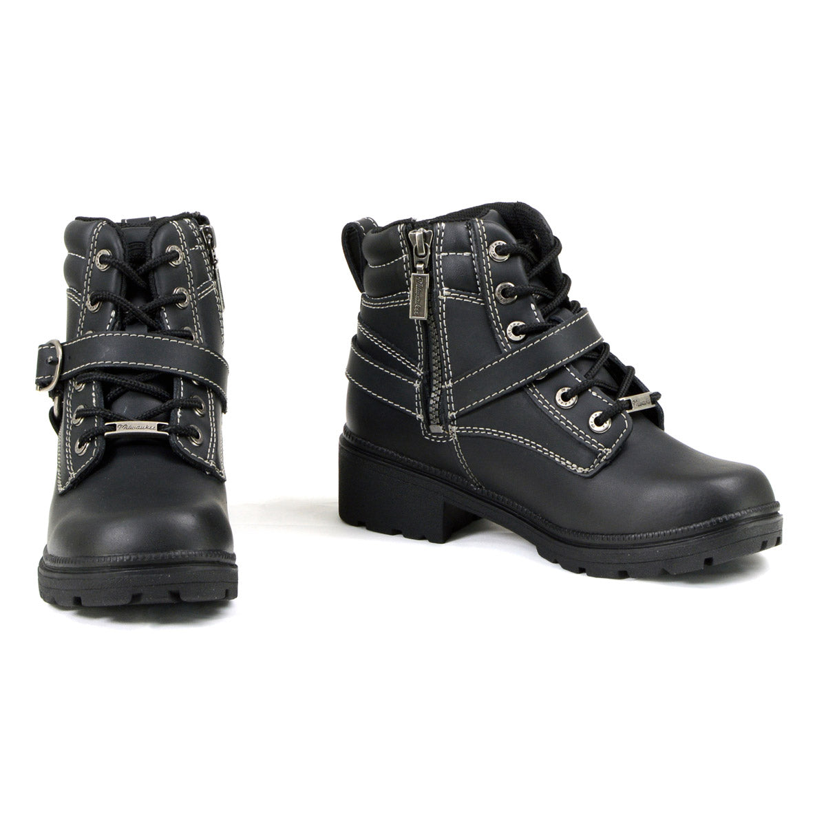 Milwaukee Motorcycle Clothing Company MB228 Paragon Leather Women's Black Motorcycle Boots