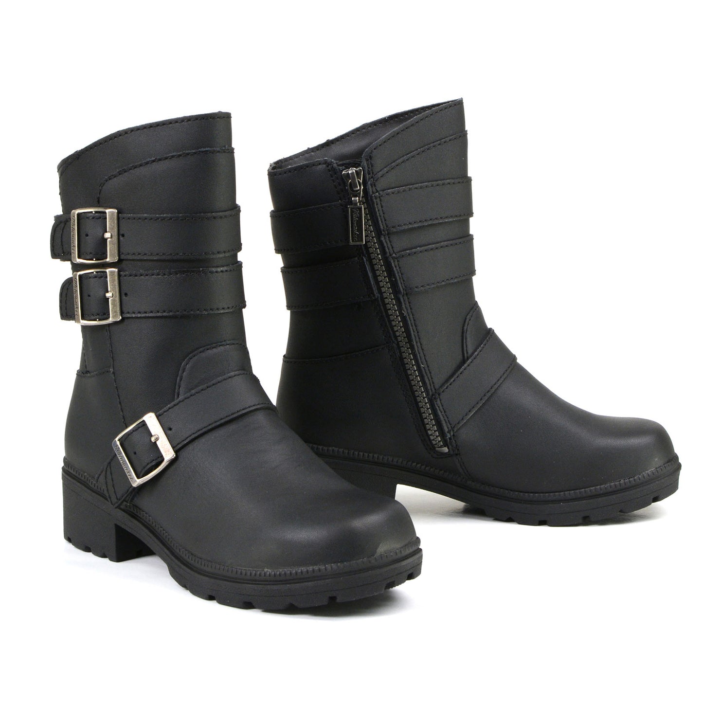 Milwaukee Motorcycle Clothing Company MB253 Cameo Leather Women's Black Motorcycle Boots