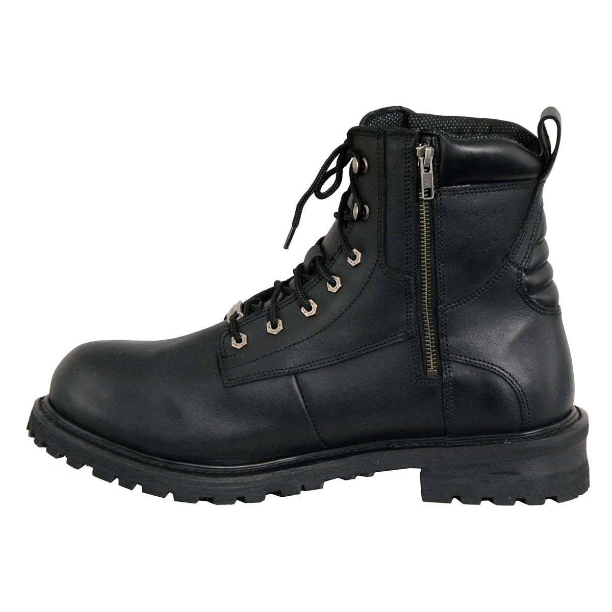 Milwaukee Leather MBM9097WPST Men's Black 'Wide-Width' 6-inch Logger Steel Toe Water Proof Leather Boots