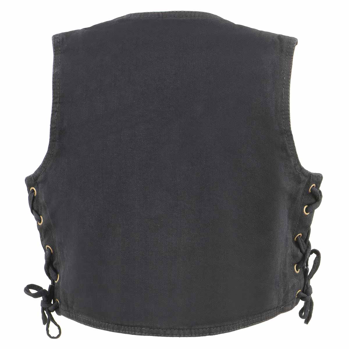 Milwaukee Leather MDK3900 Kids Classic Black Denim Side Lace Vest