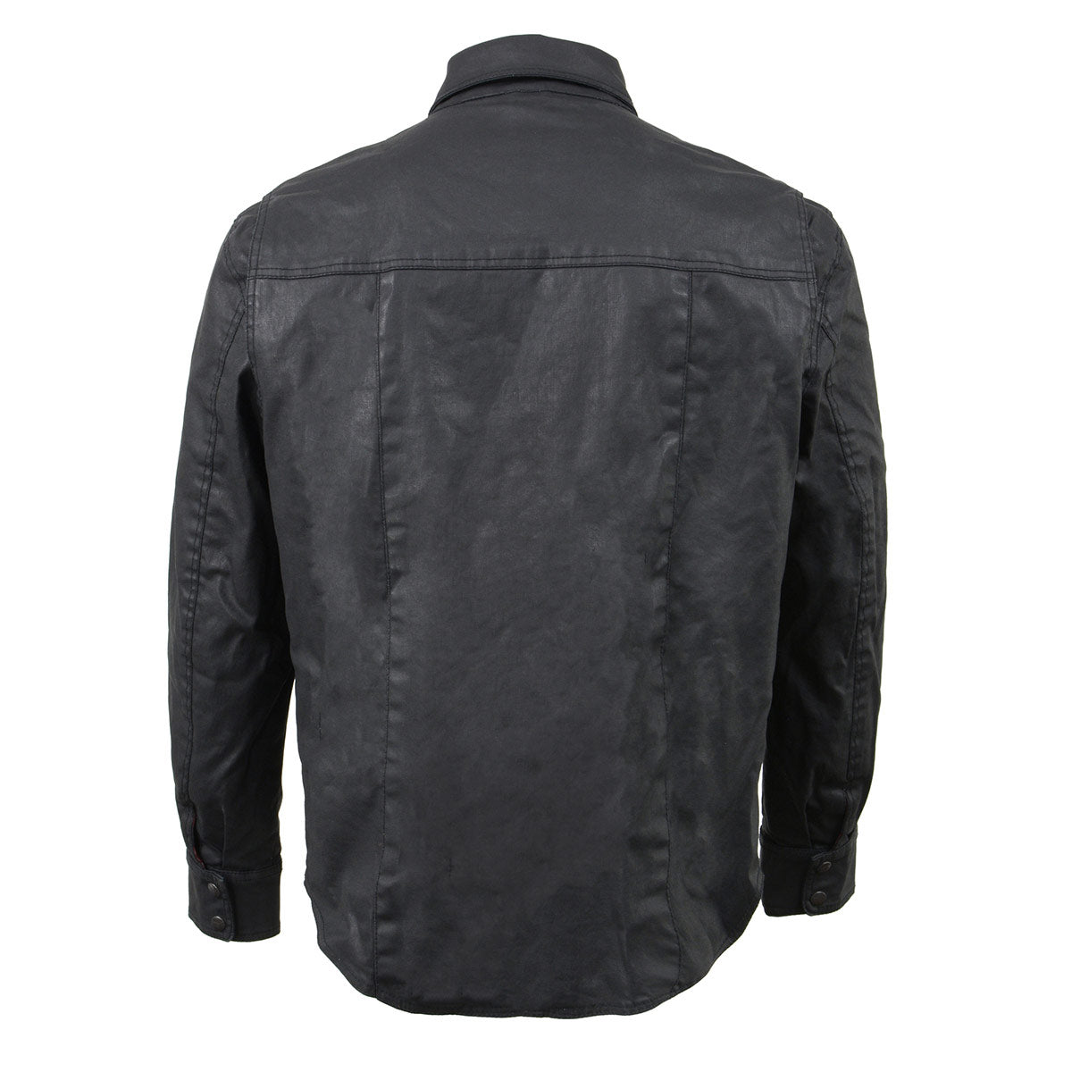 Milwaukee Leather MDM1603 Men’s Black Waxy Coated Snap Front Shirt