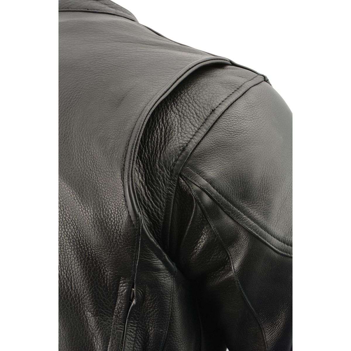 Milwaukee Leather ML1010 Men's Side Lace Vented Black Leather Scooter Jacket