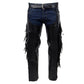 Milwaukee Leather ML1121N Men's Black Classic 'Braided' Fringed Motorcycle Leather Chaps