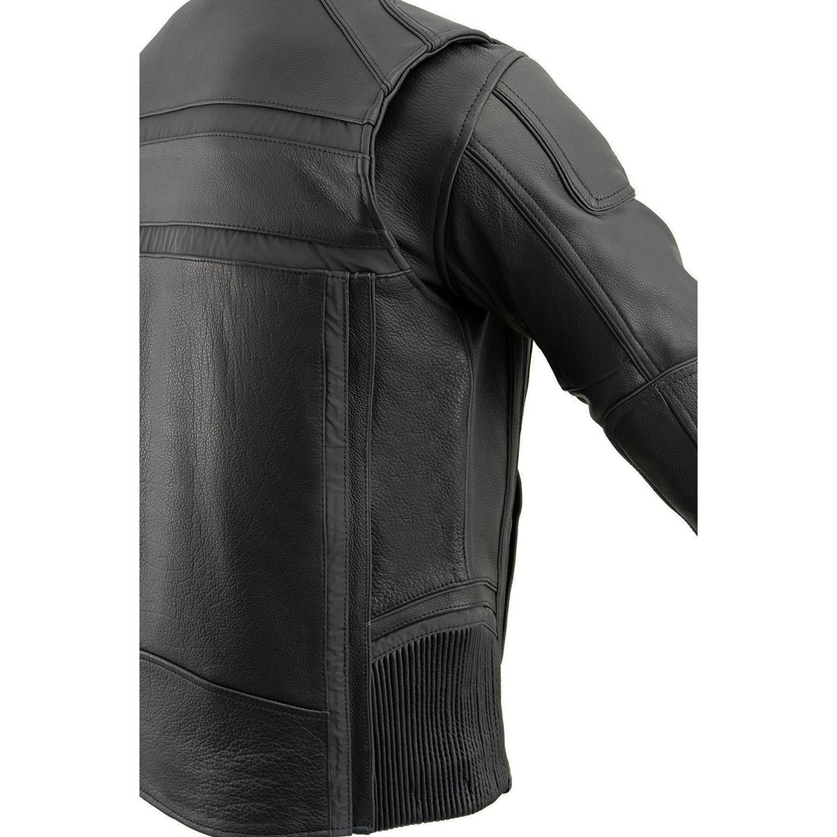 Milwaukee Leather ML2083 Men's Black Vented Reflective Leather Jacket