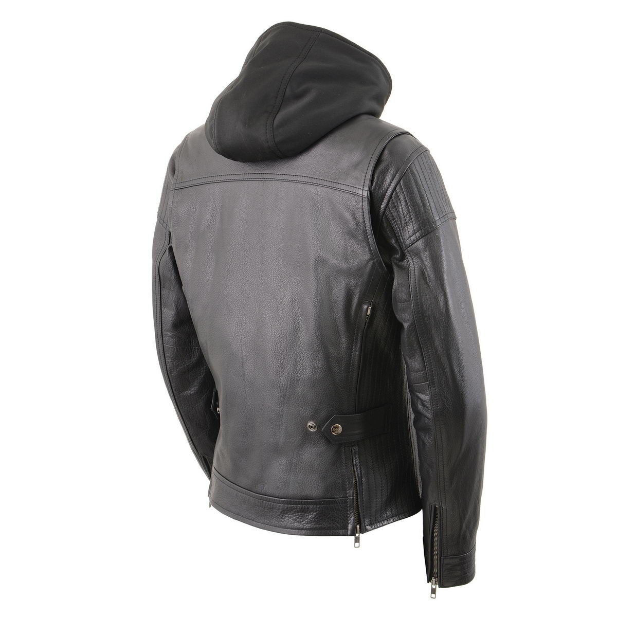 Milwaukee Leather MLL2501 Ladies ‘Vented Racer’ Leather Jacket with Removable Hoodie Liner
