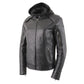 Milwaukee Leather MLL2501 Ladies ‘Vented Racer’ Leather Jacket with Removable Hoodie Liner