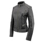 Milwaukee Leather MLL2526 Women's 'Elegant' Distressed Gray Detail Laced Leather Jacket