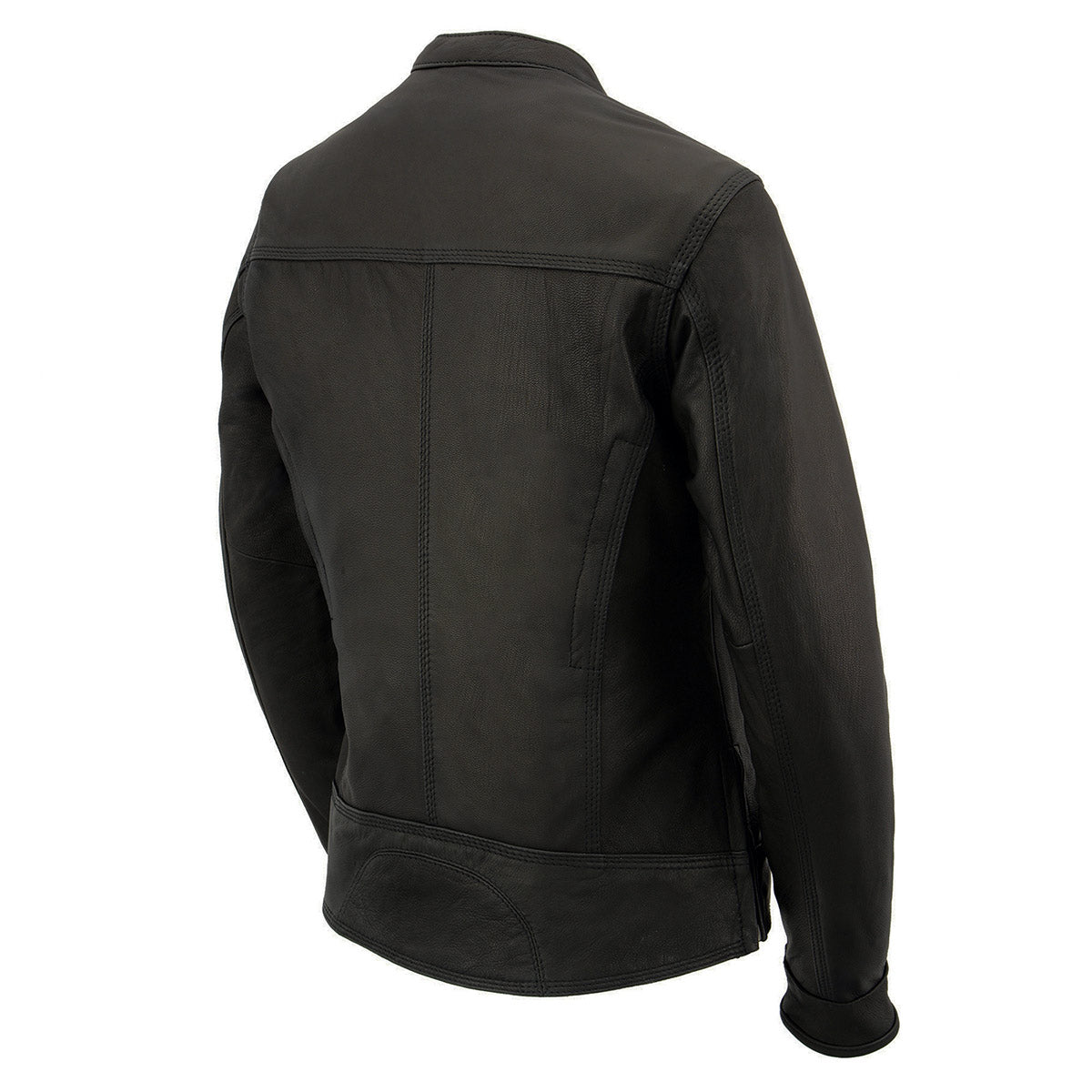 Milwaukee Leather MLL2551 Women's Scooter Black Leather Vented Lightweight Triple Stitch Motorcycle Jacket
