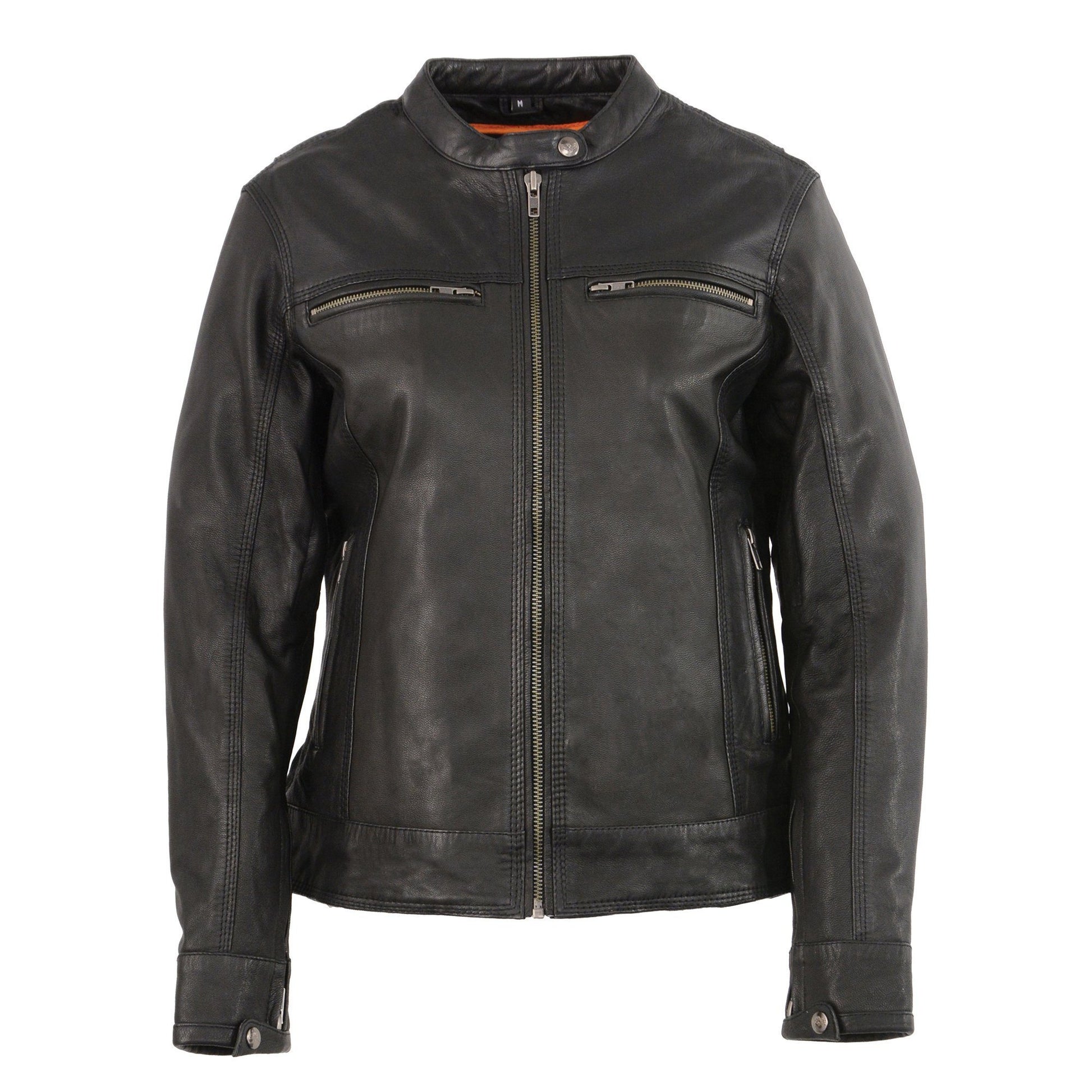 Milwaukee Leather MLL2552 Women's Distressed Brown 'Cool-Tec' Leather Triple Stitch Scooter Jacket