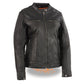 Milwaukee Leather MLL2552 Women's Distressed Brown 'Cool-Tec' Leather Triple Stitch Scooter Jacket