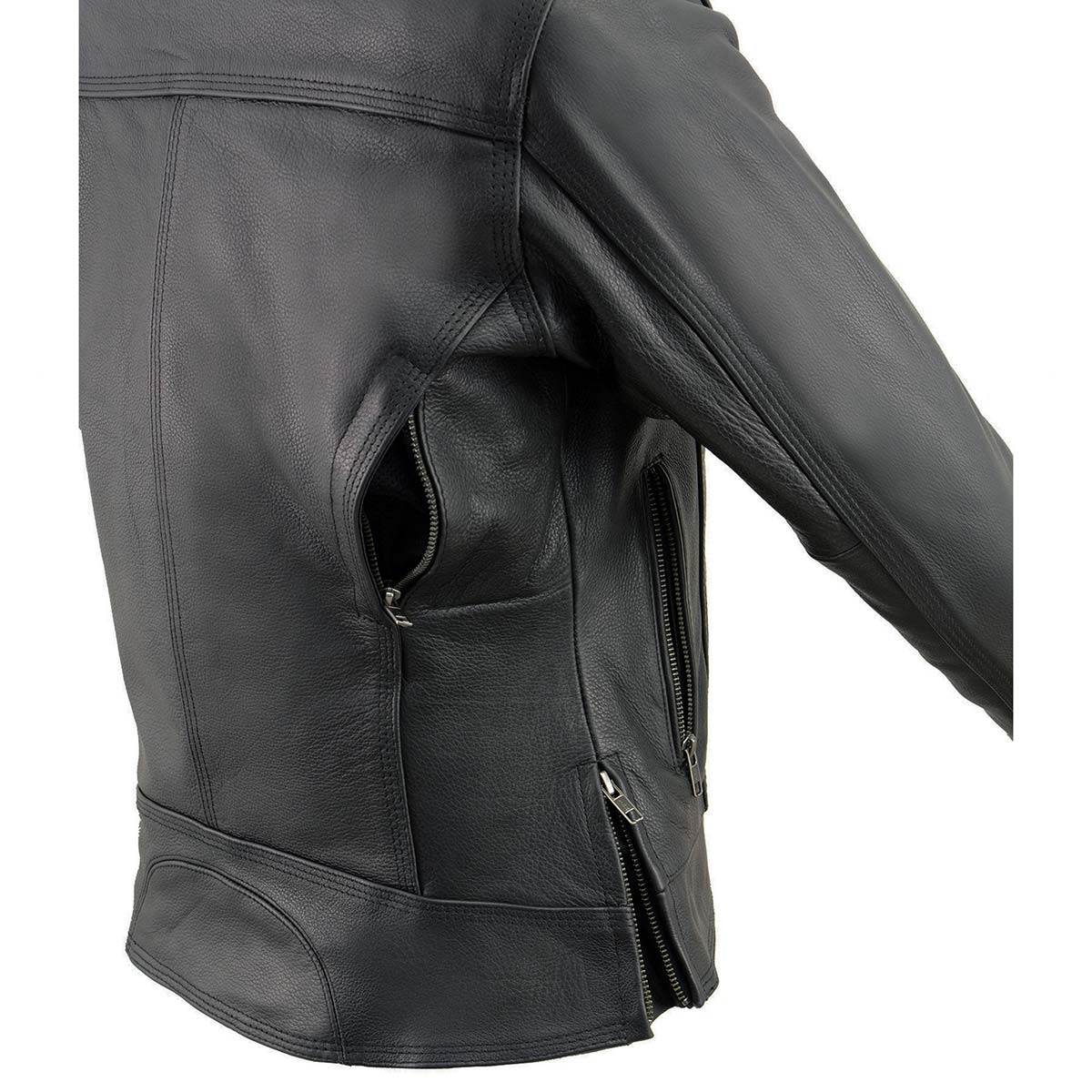 Milwaukee Leather MLL2552 Women's Black 'Cool-Tec' Leather Scooter Triple Stitch Jacket