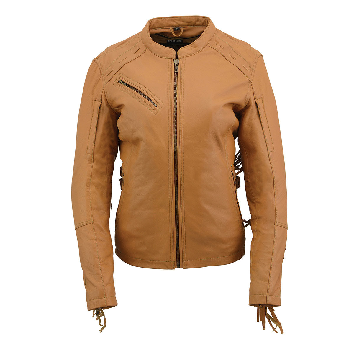Milwaukee Leather MLL2566 Ladies ‘Fringed Racer’ Lightweight Saddle Leather Jacket