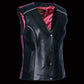 Milwaukee Leather MLL4570 Ladies Black and Fuchsia 'Studded Phoenix' Leather Vest