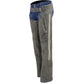 Milwaukee Leather MLL6505 Women's Vintage Grey Slate Leather Chaps with Racing Stripes