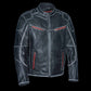Milwaukee Leather MLM1535 Men's Vintage Grey 'Triple Vent' Leather Jacket with Zipper Color Accent