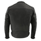 Milwaukee Leather MLM1545 Men's Quilted Pattern Triple Vent Black Leather Scooter Jacket