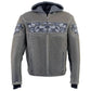 Milwaukee Leather MLM1562 Men's Distressed Grey Leather Jacket with Reflective Skulls