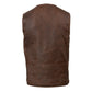 Milwaukee Leather MLM3518 Men's Gambler Snap Front Vintage Crazy Horse Brown Motorcycle Leather Vest