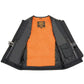 Milwaukee Leather MLM3550 Men's Black Zipper Front Long Length Leather Vest