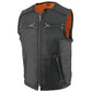Milwaukee Leather MLM3550 Men's Black Zipper Front Long Length Leather Vest