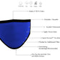 Milwaukee Leather (Multi-Pack) MP7924FM 'Royal Blue' 100 % Cotton Protective Face Mask with Optional Filter Pocket
