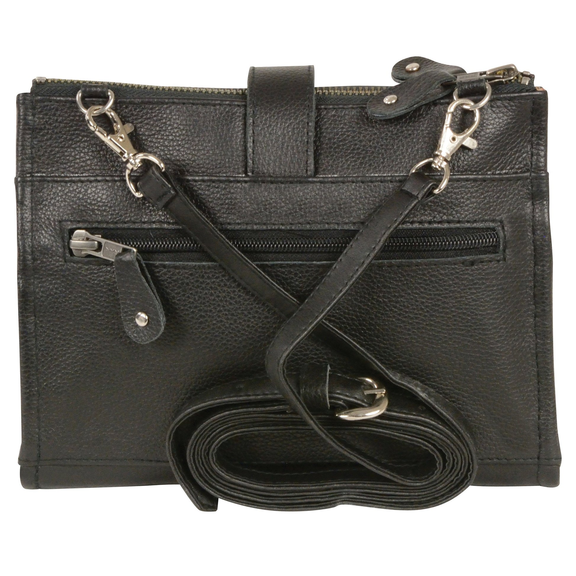 Milwaukee Leather MP8800 Women's Black Leather Studded Shoulder Bag