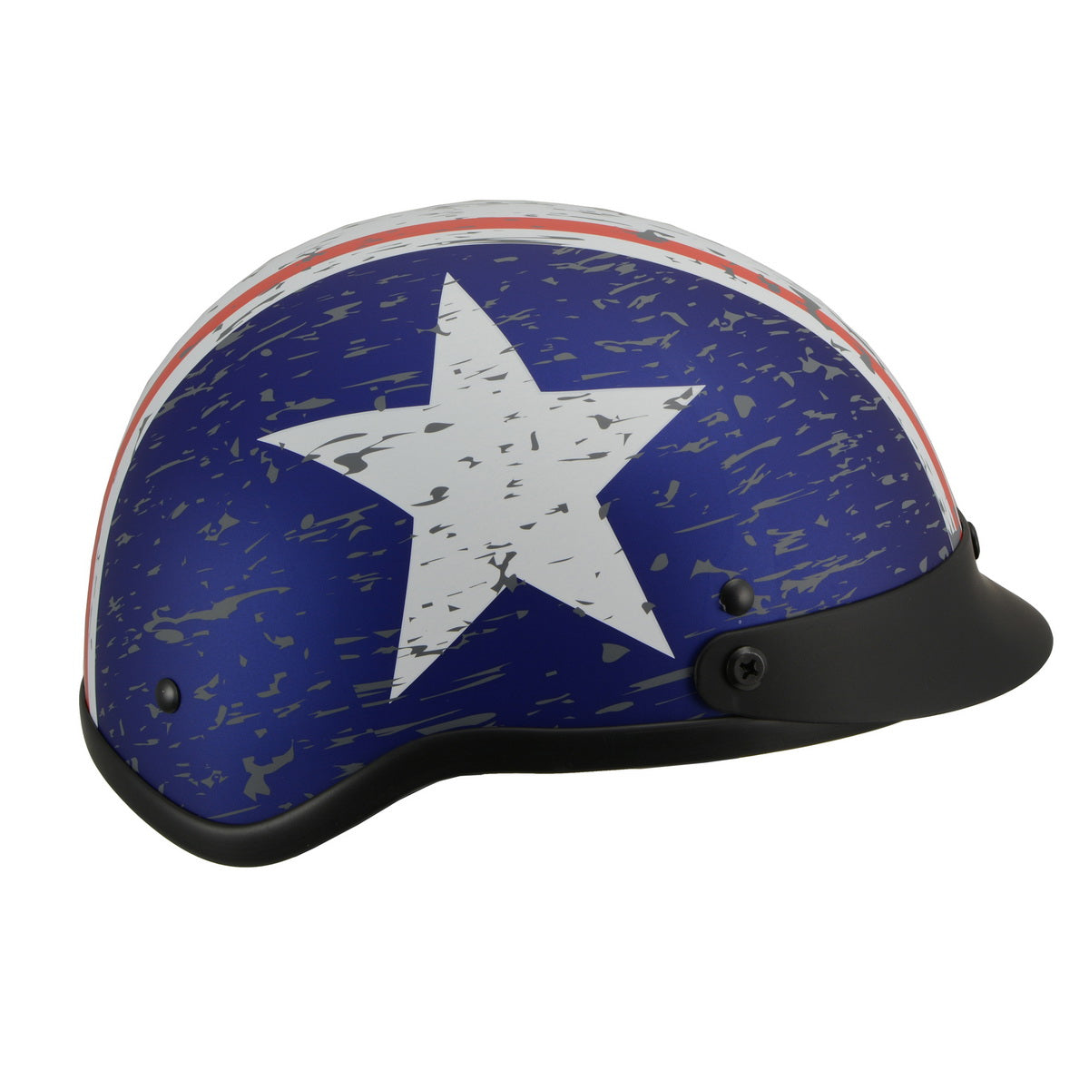 Milwaukee Helmets MPH9781 Black 'Vintage Star' DOT Half Helmet
