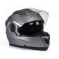 Milwaukee Helmets MPH9808DOT 'Ionized' Silver Advanced Motorcycle Modular Helmet for Men and Women Biker w/ Drop Down Visor