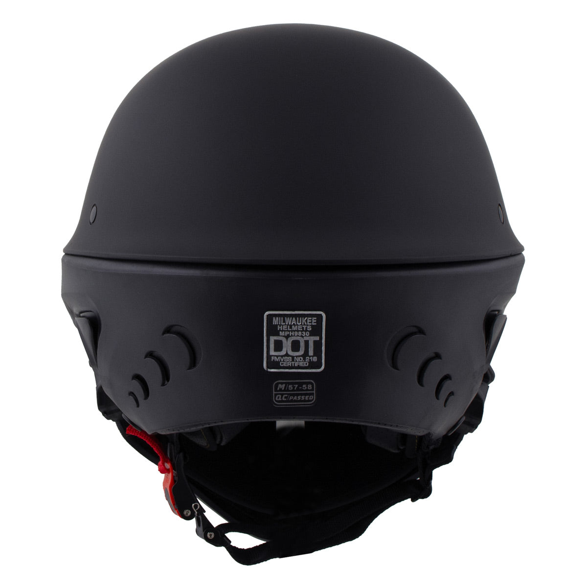 Milwaukee Helmets MPH9830DOT 'Rascal' 3/4 Open Face Flat Black 2 in 1 Motorcycle Helmet for Men and Women Biker