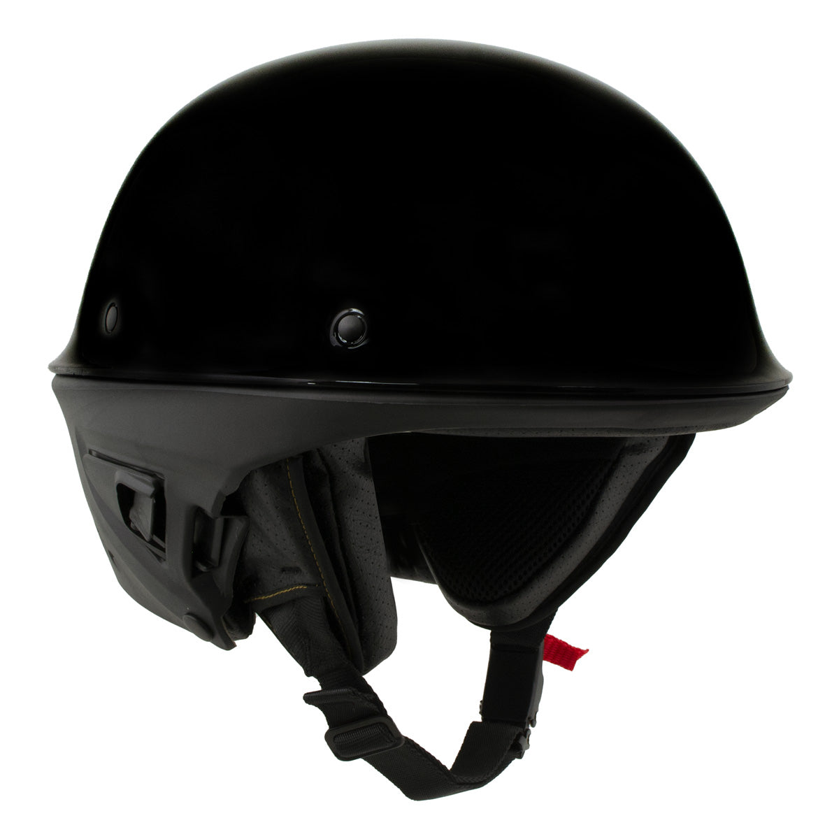 Milwaukee Helmets MPH9831DOT 'Rascal' 3/4 Open Face Gloss Black 2 in 1 Motorcycle Helmet for Men and Women Biker