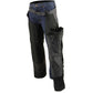 Milwaukee Leather MPM5706 Men's Black Vented Textile Chaps with Leather Trim