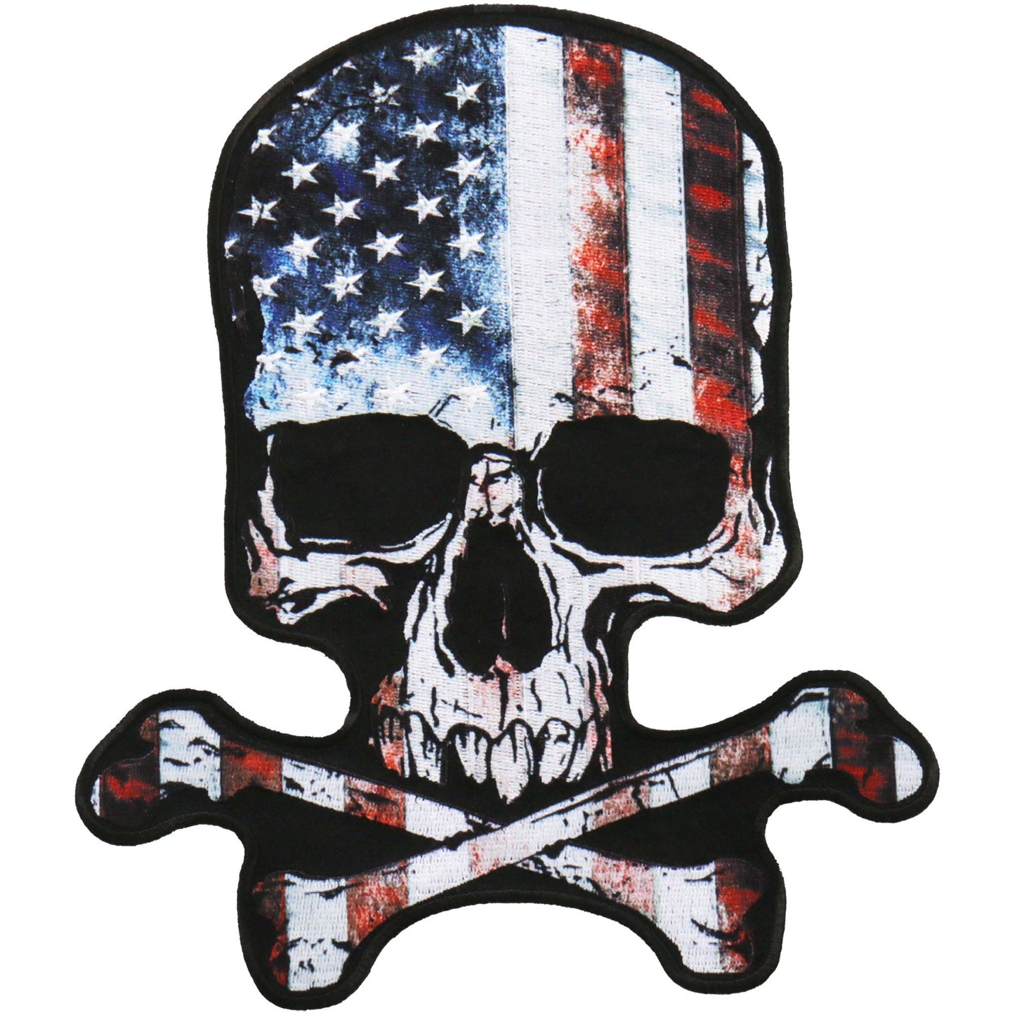 Hot Leathers PPA9989 8X9 Inch Skull American Flag Patch