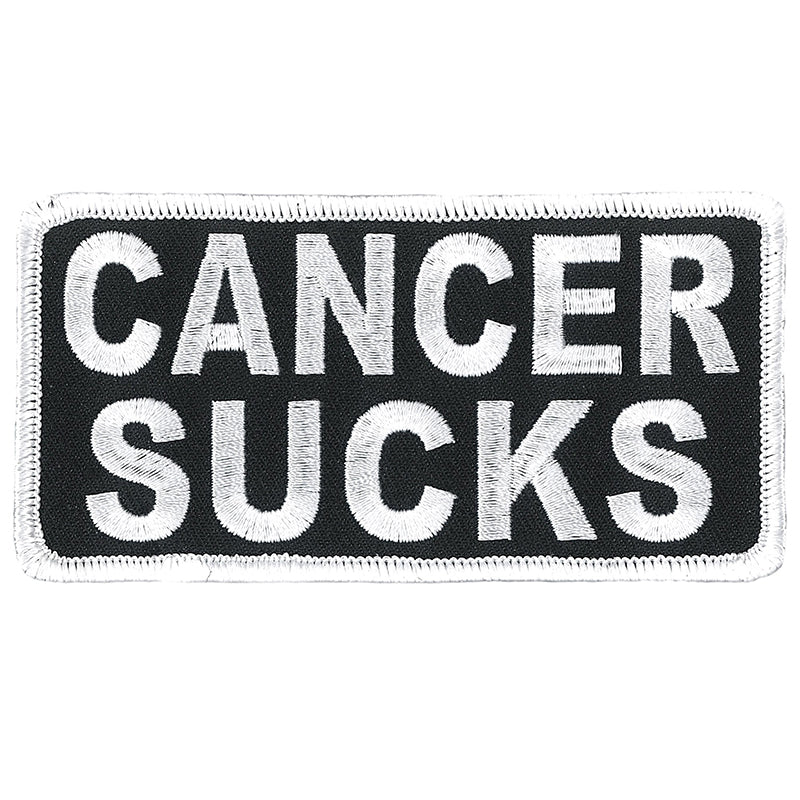 Hot Leathers PPL9815 Cancer Sucks 4"x 2" White Patch