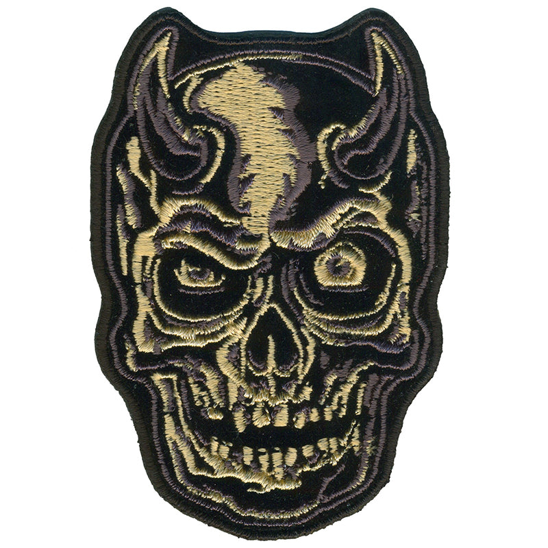 Hot Leathers PPQ1218 Devil Horn Skull 9'' Patch