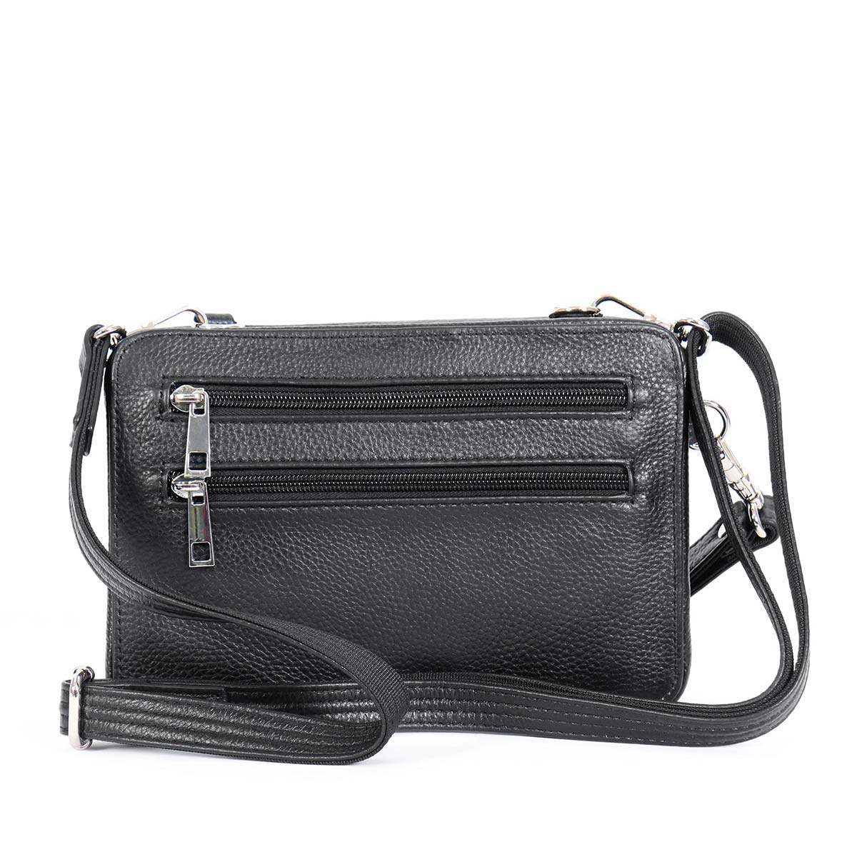 Hot Leathers PUA1175 Black Leather Small Concealment Crossbody Purse