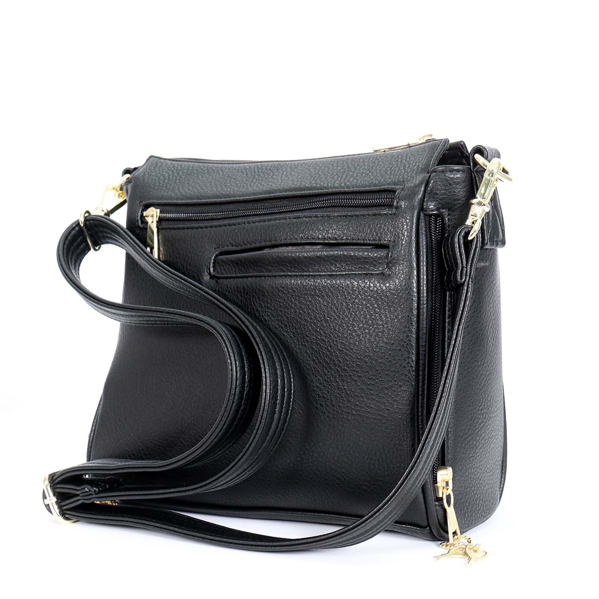 Hot Leathers PUA1176 Black Vegan Leather Concealed Carry Purse with Ambidextrous Design
