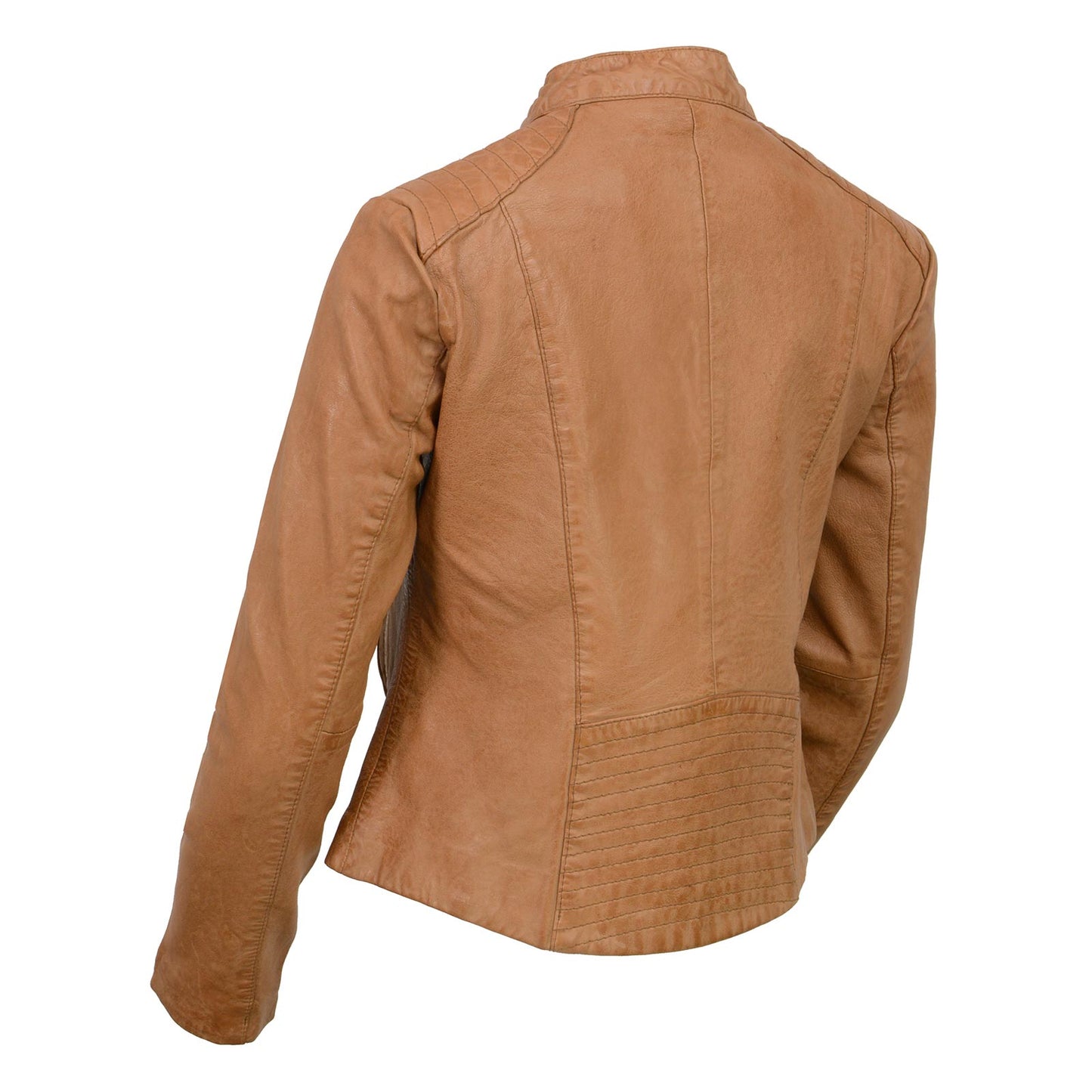 Milwaukee Leather Vintage SFL2814 Women's Cognac Leather Moto Style Fashion Jacket