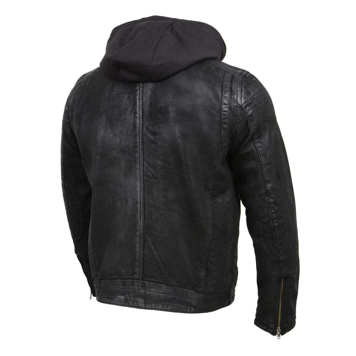 Milwaukee Leather Vintage SFM1807 Men's Black Premium Leather Hooded Jacket