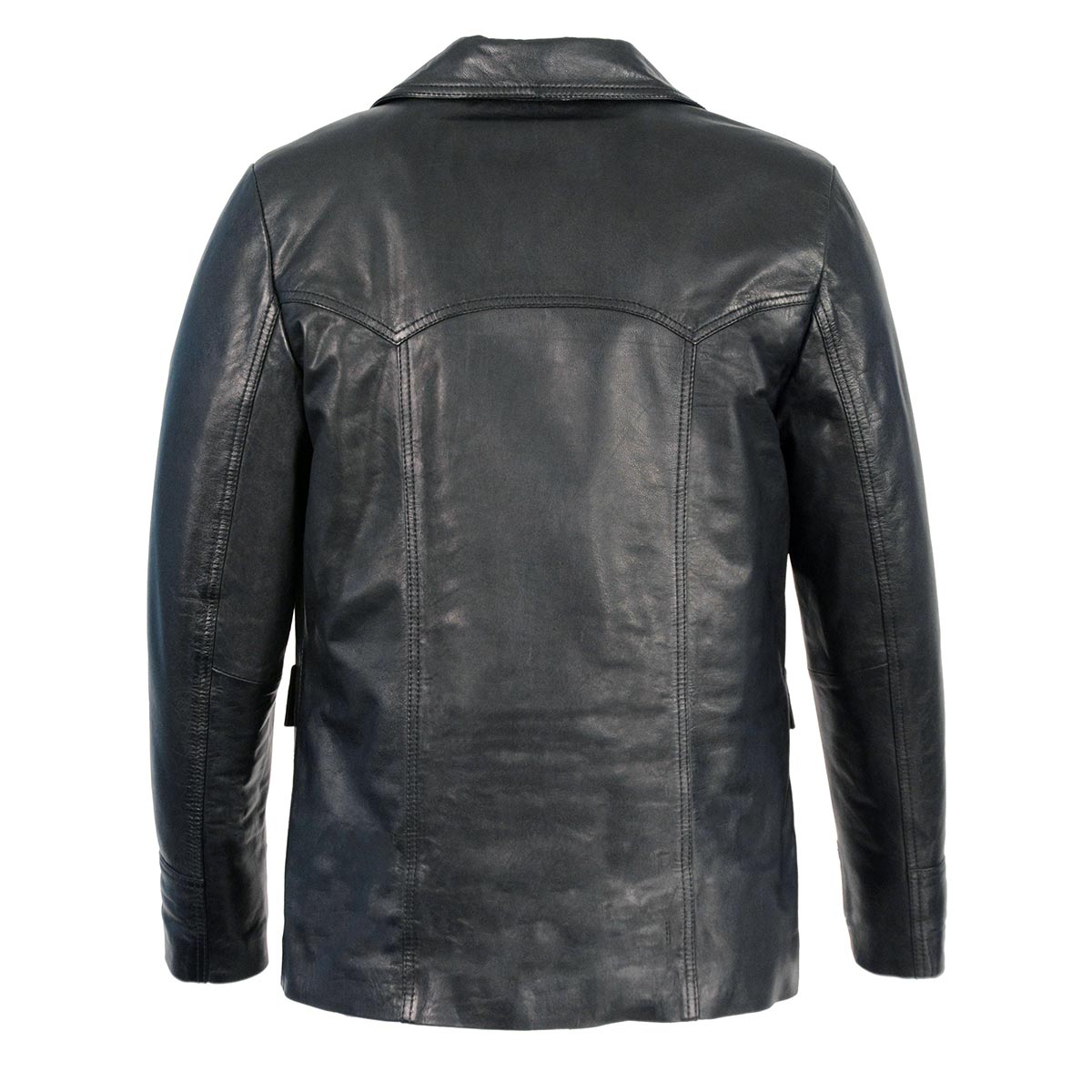 Milwaukee Leather SFM1870 Men's Black Button Closure Car Coat Blazer Leather Jacket