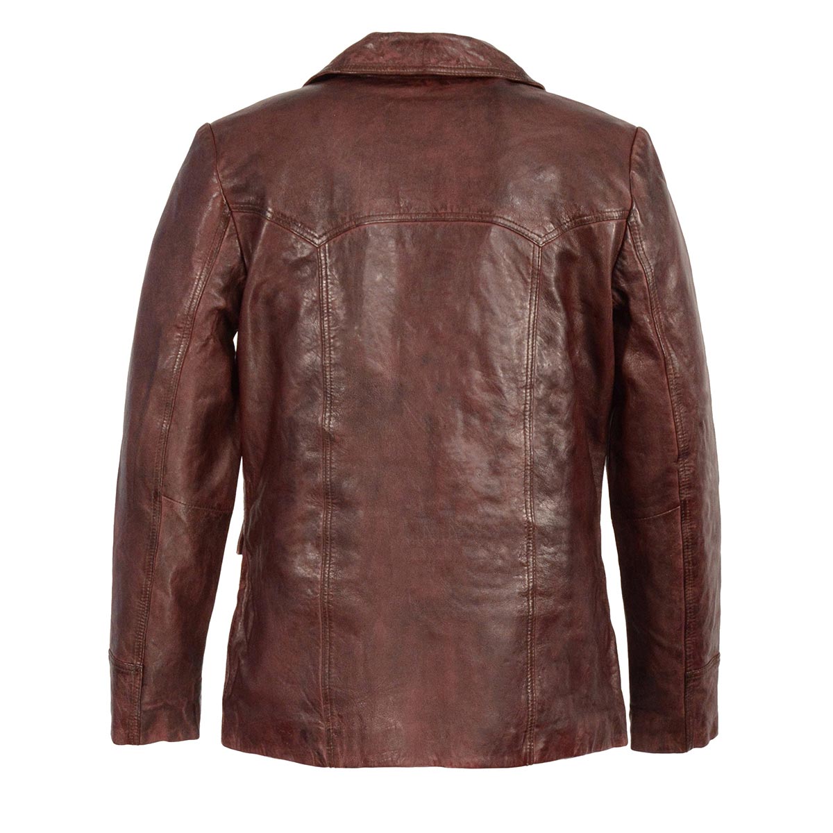 Milwaukee Leather SFM1870 Men's Classic Red Leather Button Closure Car Coat Blazer Jacket