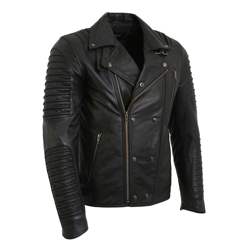 Milwaukee Leather SFM1885 Men's Black Leather Fashion Jacket with ...