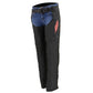 Milwaukee Leather SH1956 Women's 'Winged' Black and Red Textile Chaps