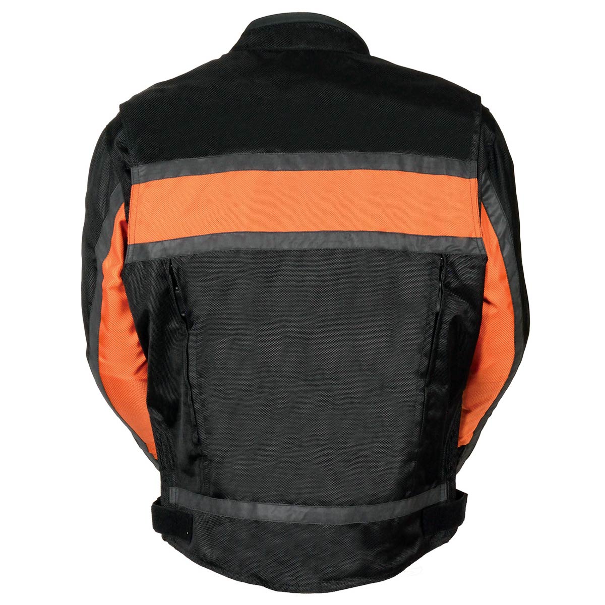 NexGen SH2095 Men's 'Racer' Black and Orange Textile Motorcycle Jacket