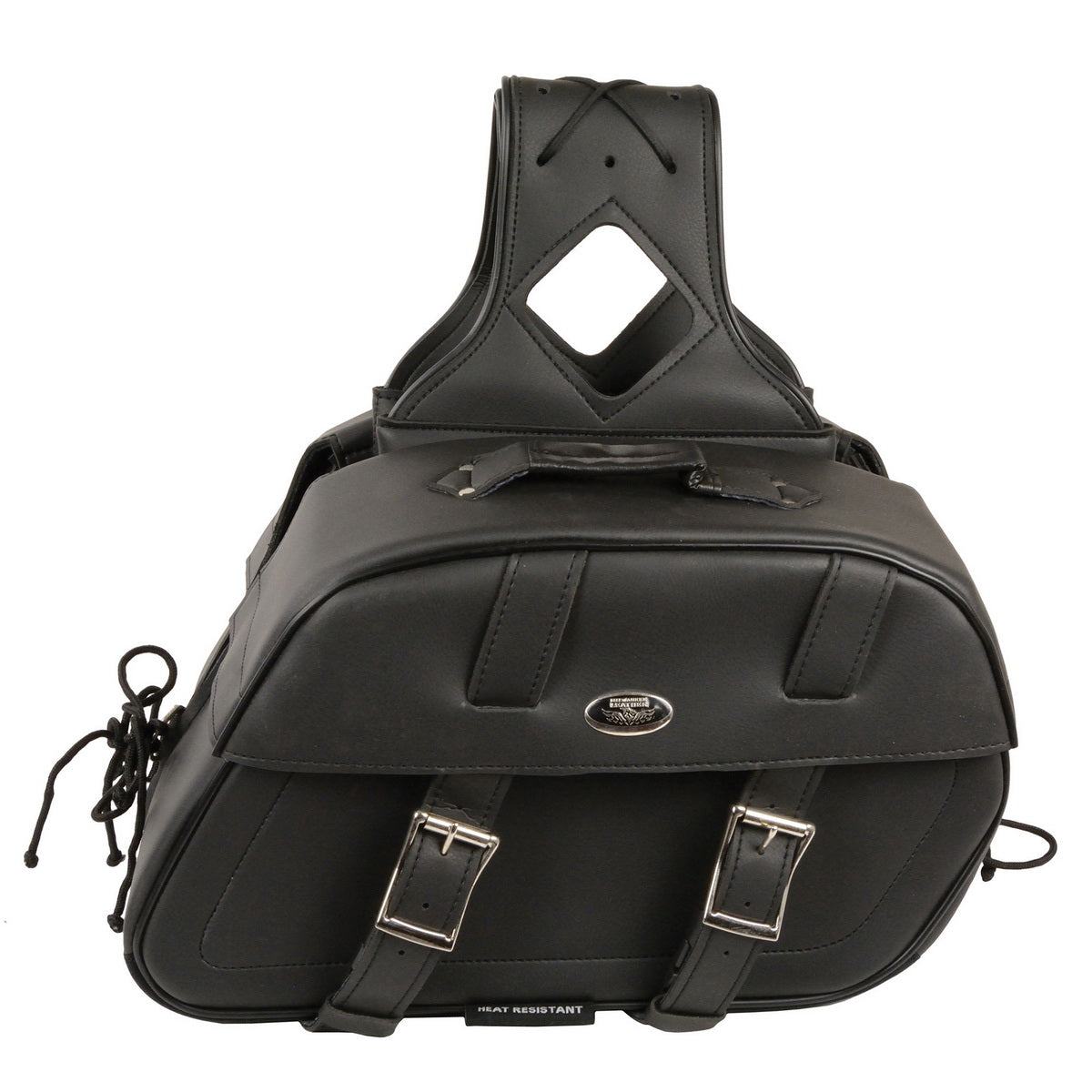 Milwaukee Leather SH611ZB Black Zip-Off PVC Throw Over Rounded Motorcycle Saddlebags