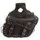 Milwaukee Leather SH66401ZB Black Large 'Studded and Braided' Zip-Off PVC Throw Over Motorcycle Saddle Bag