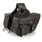 Milwaukee Leather SH665ZB Black Large Braided Zip Off PVC Throw Over Motorcycle Saddle Bag