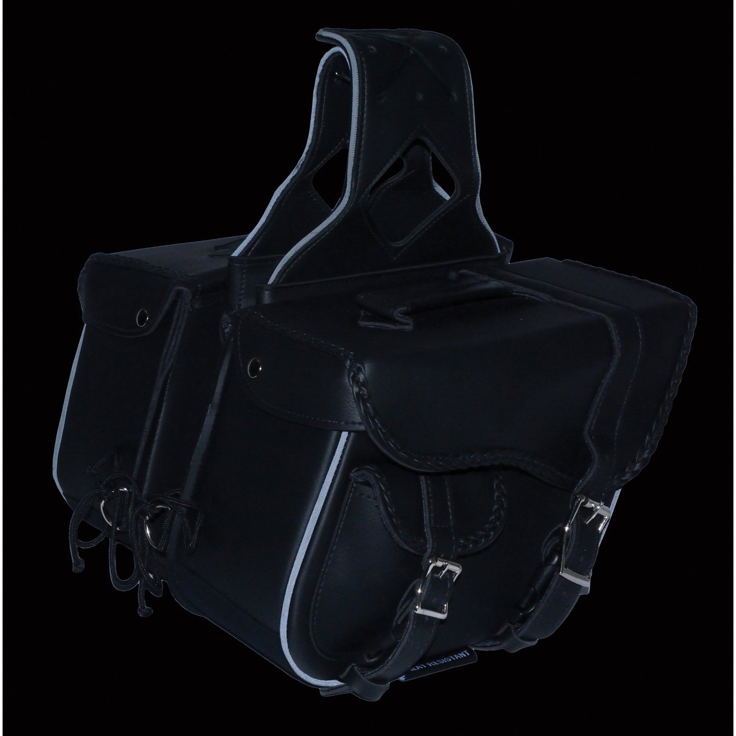 Milwaukee Performance SH66501ZB Black Medium Braided Zip Off PVC Throw Over Saddle Bag