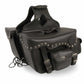 Milwaukee Leather SH66601ZB Black Zip-Off Double Pocket Studded PVC Throw Over Saddlebags