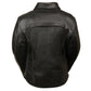 Milwaukee Leather SH7093 Women's Black Leather Braided Jacket with Shirt Style Collar