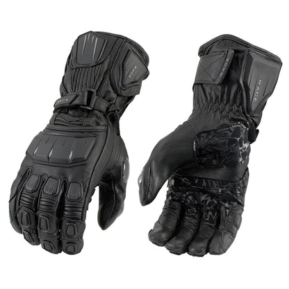 Xelement XG-717 Men's Black ‘Acceleration’ Leather Armored Motorcycle Gloves